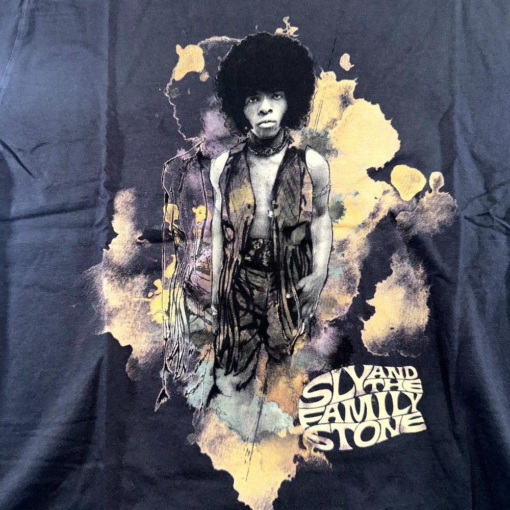 Archive T Shirt Mens Large Black Jimi Hendrix Guitarist Sly And The Family Stone - Picture 5 of 6